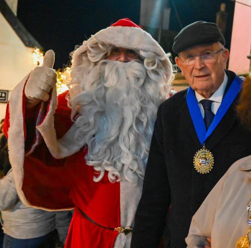 mayor Cllr Philip Evans MBE with Father Christmas himself