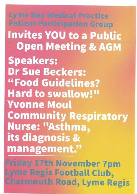 Lyme Bay Medical Practice Public Open Meeting & AGM