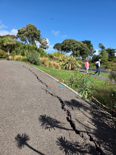 Section of tarmac path that needs improvement and repairs