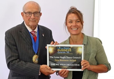 Cllr Philip Evans with Courtney Mauder from The Pilates Collective