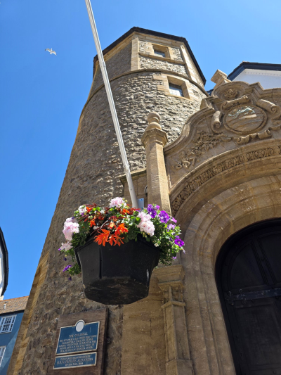 Hanging basket at the Guildhall