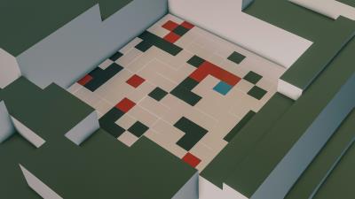 an abstract image of a multi use games area showing only the colours of the pitch
