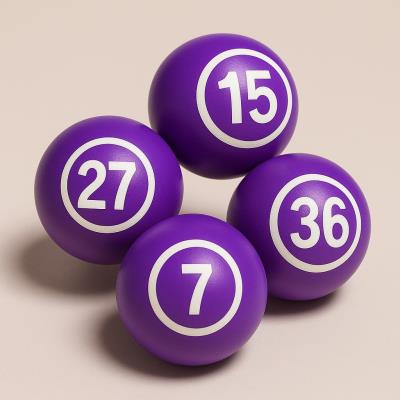 Purple bingo balls in support of Pancreatic Cancer UK