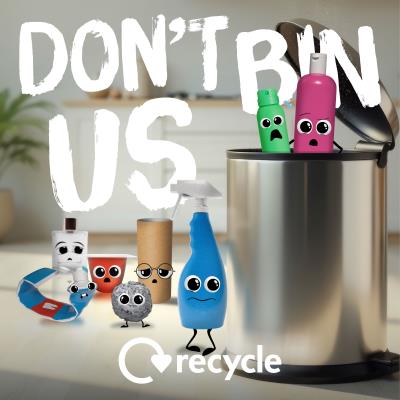 Plastic items for recycling rather than bin