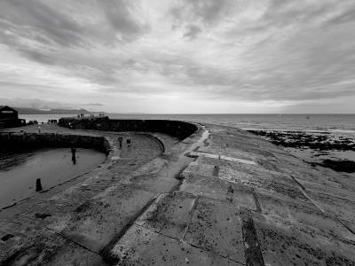 a black and white image of lyme regis cobb 