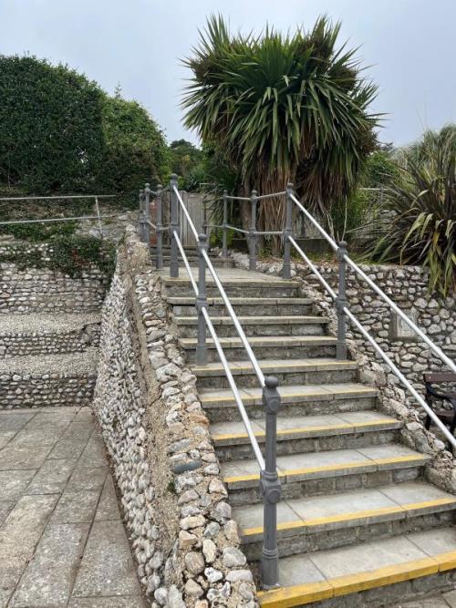 Concrete staircase in the Jane Austen garden