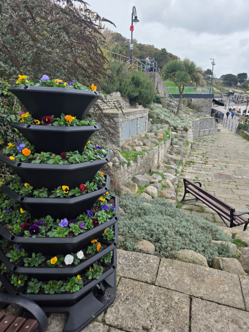 seven tier planter in the Jane Austen Gardens