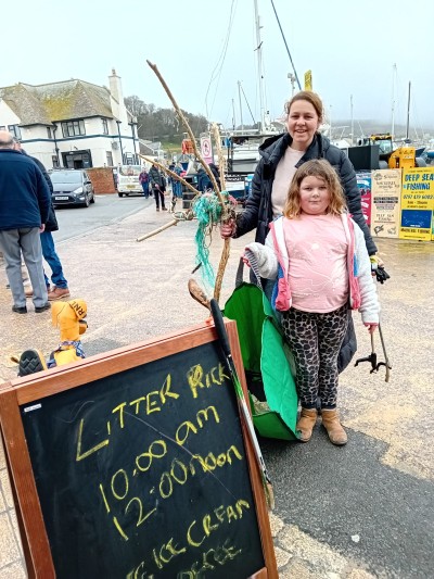 volunteers helping Turn Lyme Green at a Lyme Regis Litter Pick in May