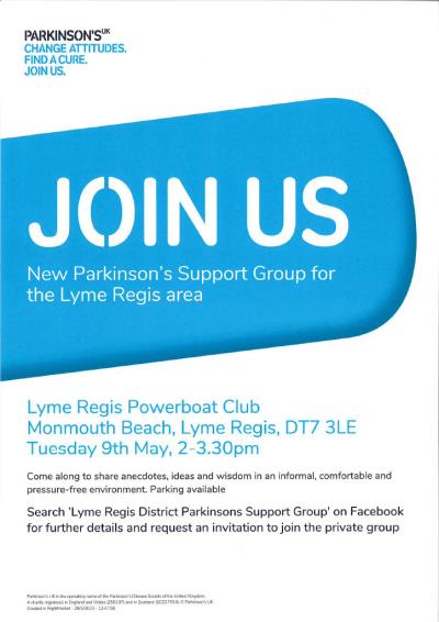 New Parkinsons Support Group for the Lyme Regis area