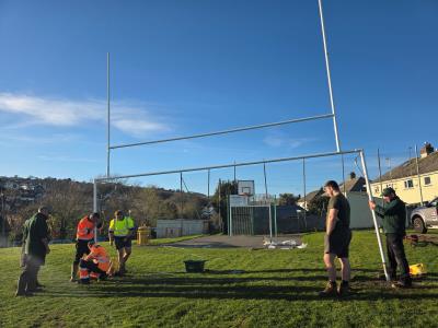 New Hybrid Rugby and Football posts installed at Anning Road Playing Field