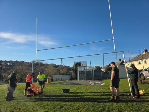 New Hybrid Rugby and Football posts installed at Anning Road Playing Field
