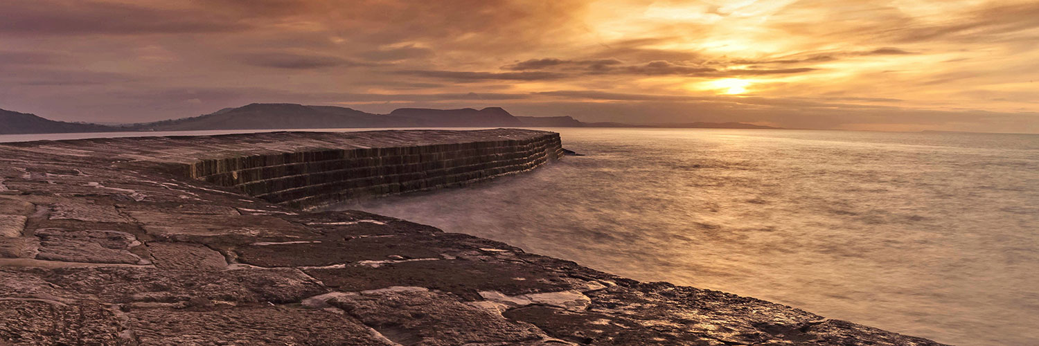 Cobb wall with sunrise