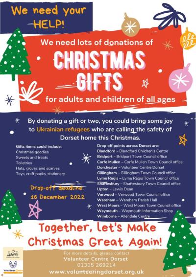 Christmas gift donations for Ukrainian refugees