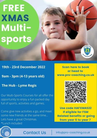 Free multi sports courses for children in Lyme Regis