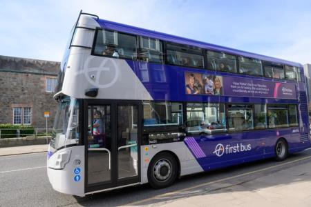 Stock image of a First double decker